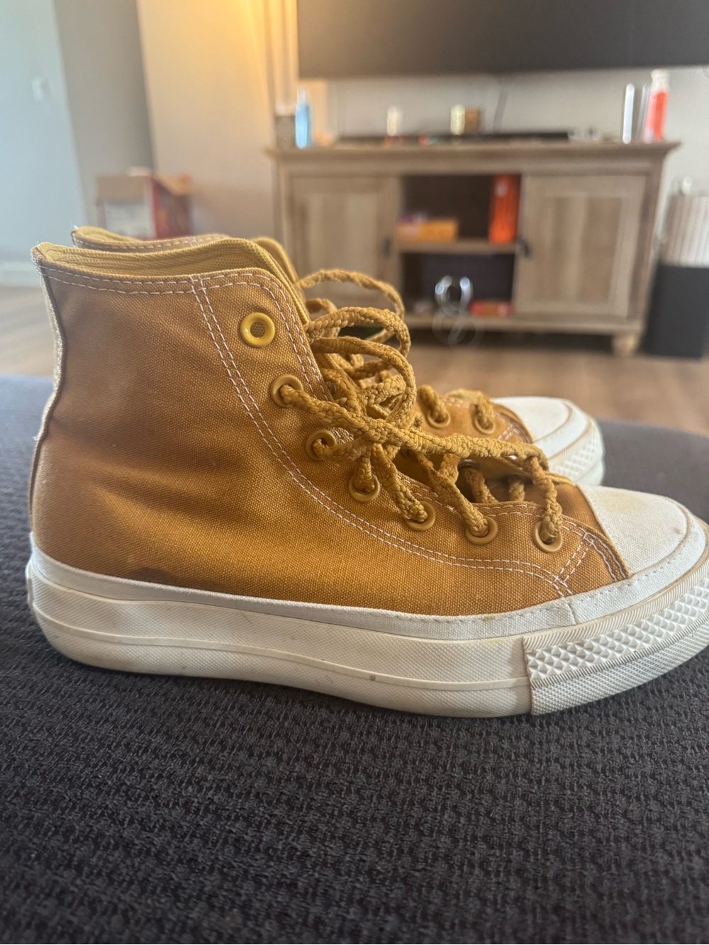 Converse High-Top Canvas Sneakers - Mustard